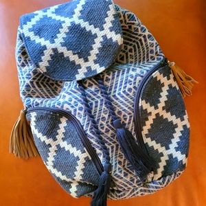 New Aztec Boho Print Backpack Bag Purse Drawstring